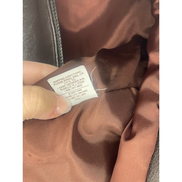 Dero by Rocco D'Amelio Oversized Leather Coat with Fur Collar Women's Size S - Picture 5 of 6